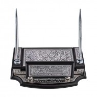 Gümüş Çiçek Desenli Besmele Masa Üstü Kalemlik Gümüş Çiçek Desenli Besmele Masa Üstü Kalemlik