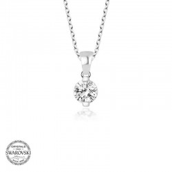 Swarovski Taşlı Gümüş Tektaş Bayan Kolye