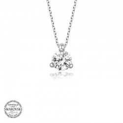 Swarovski Taşlı Gümüş Tektaş Bayan Kolye