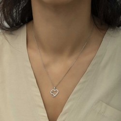 Gümüş Kalpli Sonsuzluk Bayan Kolye Gümüş Kalpli Sonsuzluk Bayan Kolye