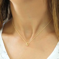 Gümüş Gold 3 Boyutlu G Harf Bayan Kolye Gümüş Gold 3 Boyutlu G Harf Bayan Kolye