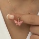 Peraland - Gümüş Pembe Kaplangözü Taşlı Kelebek Kolye Gümüş Pembe Kaplangözü Taşlı Kelebek Kolye
