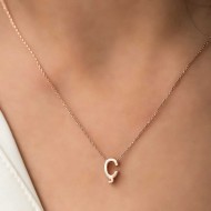 Gümüş Rose 3 Boyutlu Ç Harf Bayan Kolye Gümüş Rose 3 Boyutlu Ç Harf Bayan Kolye