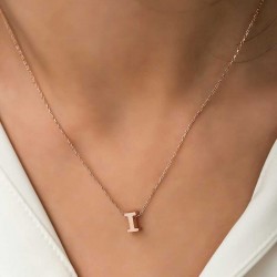 Gümüş Rose 3 Boyutlu I Harf Bayan Kolye Gümüş Rose 3 Boyutlu I Harf Bayan Kolye