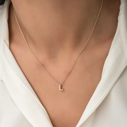 Gümüş Rose 3 Boyutlu L Harf Bayan Kolye Gümüş Rose 3 Boyutlu L Harf Bayan Kolye