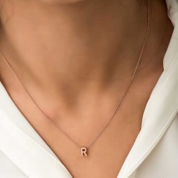 Gümüş Rose 3 Boyutlu R Harf Bayan Kolye Gümüş Rose 3 Boyutlu R Harf Bayan Kolye