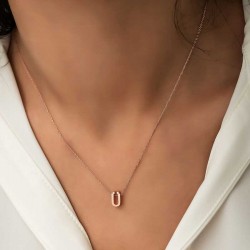 Gümüş Rose 3 Boyutlu Ü Harf Bayan Kolye Gümüş Rose 3 Boyutlu Ü Harf Bayan Kolye