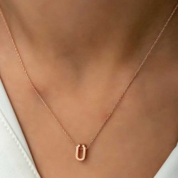 Gümüş Rose 3 Boyutlu Ü Harf Bayan Kolye Gümüş Rose 3 Boyutlu Ü Harf Bayan Kolye