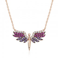 Gümüş Rose Mikail Meleği Bayan Kolye Gümüş Rose Mikail Meleği Bayan Kolye