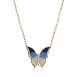 Gümüş Rose Minimal Kelebek Bayan Kolye Gümüş Rose Minimal Kelebek Bayan Kolye