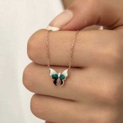 Gümüş Rose Minimal Kelebek Bayan Kolye Gümüş Rose Minimal Kelebek Bayan Kolye