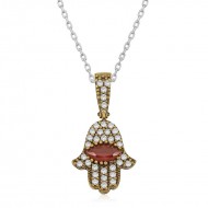 Gümüş Fatma Eli Otantik Bayan Kolye Gümüş Fatma Eli Otantik Bayan Kolye