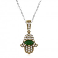 Gümüş Fatma Eli Otantik Bayan Kolye Gümüş Fatma Eli Otantik Bayan Kolye