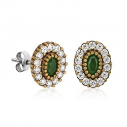 Gümüş Otantik Oval Çivili Bayan Küpe Gümüş Otantik Oval Çivili Bayan Küpe