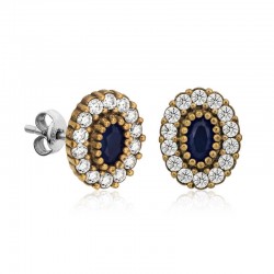 Gümüş Otantik Oval Çivili Bayan Küpe Gümüş Otantik Oval Çivili Bayan Küpe