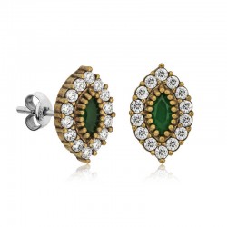 Gümüş Otantik Mekik Çivili Bayan Küpe Gümüş Otantik Mekik Çivili Bayan Küpe