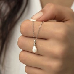 Gümüş Damla İnci Bayan Kolye Gümüş Damla İnci Bayan Kolye