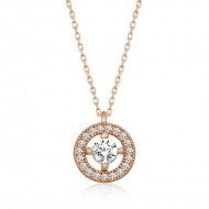 Gümüş Rose Minimal Yuvarlak Tektaş Bayan Kolye Gümüş Rose Minimal Yuvarlak Tektaş Bayan Kolye