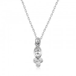 Gümüş Çiğ Damlası Mekik Tektaş Bayan Kolye Gümüş Çiğ Damlası Mekik Tektaş Bayan Kolye