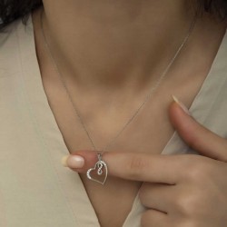 Gümüş Kalpli Sonsuzluk Bayan Kolye Gümüş Kalpli Sonsuzluk Bayan Kolye