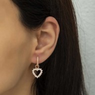 Gümüş Halka Kalp Bayan Küpe Gümüş Halka Kalp Bayan Küpe