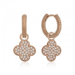 Gümüş Halka Yonca Bayan Küpe Gümüş Halka Yonca Bayan Küpe