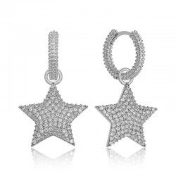 Gümüş Halka Yıldız Bayan Küpe Gümüş Halka Yıldız Bayan Küpe