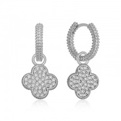 Gümüş Halka Yonca Bayan Küpe Gümüş Halka Yonca Bayan Küpe