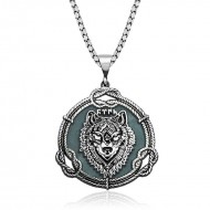 Gümüş Kurt Motifli Göktürkçe Türk Yazılı Kolye Gümüş Kurt Motifli Göktürkçe Türk Yazılı Kolye