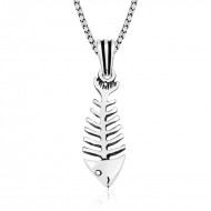 Gümüş Balık İskeleti Kolye