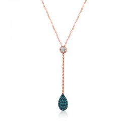 Gümüş Rose Aşk Damlası Bayan Kolye Gümüş Rose Aşk Damlası Bayan Kolye