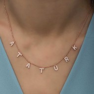 Gümüş Rose Atatürk Yazılı Bayan Kolye Gümüş Rose Atatürk Yazılı Bayan Kolye