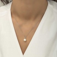 Gümüş Yuvarlak İnci Bayan Kolye Gümüş Yuvarlak İnci Bayan Kolye