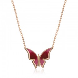 Gümüş Rose Minimal Kelebek Bayan Kolye Gümüş Rose Minimal Kelebek Bayan Kolye