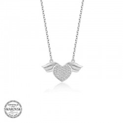 Swarovski Taşlı Gümüş Kalp Bayan Kolye