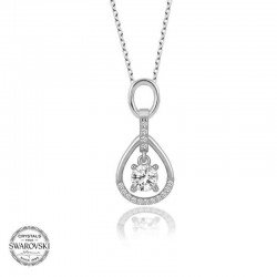 Swarovski Taşlı Gümüş Tektaş Bayan Kolye