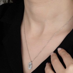 Swarovski Taşlı Gümüş Kedi Bayan Kolye Swarovski Taşlı Gümüş Kedi Bayan Kolye
