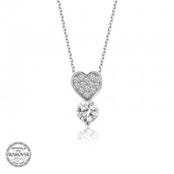 Swarovski Taşlı Gümüş Kalp Tektaş Bayan Kolye Swarovski Taşlı Gümüş Kalp Tektaş Bayan Kolye