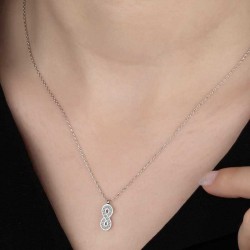 Swarovski Taşlı Gümüş Sonsuzluk Bayan Kolye Swarovski Taşlı Gümüş Sonsuzluk Bayan Kolye