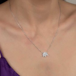 Swarovski Taşlı Gümüş Fil Bayan Kolye Swarovski Taşlı Gümüş Fil Bayan Kolye