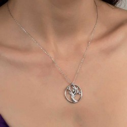 Swarovski Taşlı Gümüş Hayat Ağacı Bayan Kolye Swarovski Taşlı Gümüş Hayat Ağacı Bayan Kolye