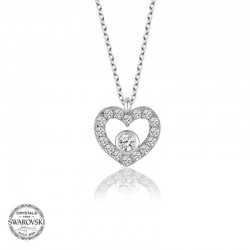 Swarovski Taşlı Gümüş Kalp Bayan Kolye