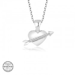 Swarovski Taşlı Gümüş Kalp Bayan Kolye