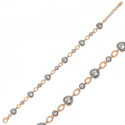 Gümüş Rose Kalpler Bayan Bileklik Gümüş Rose Kalpler Bayan Bileklik