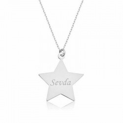 Gümüş Kişiye Özel İsimli Yıldız Kolye Gümüş Kişiye Özel İsimli Yıldız Kolye