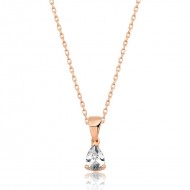 ​Gümüş Rose Damla Taş Kolye