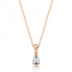 Gümüş Rose Damla Taş Kolye Gümüş Rose Damla Taş Kolye