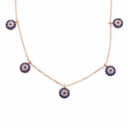 Gümüş Rose Nazarlı Şans Bayan Kolye Gümüş Rose Nazarlı Şans Bayan Kolye