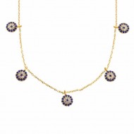 Gümüş Gold Nazarlı Şans Bayan Kolye Gümüş Gold Nazarlı Şans Bayan Kolye