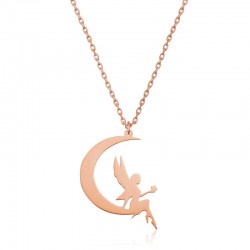 Gümüş Rose Ayda Oturan Su Perisi Bayan Kolye Gümüş Rose Ayda Oturan Su Perisi Bayan Kolye